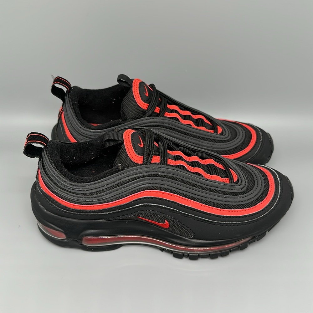 Nike Air Max 97 Black Red Running Shoes 921522-02 Youth 4Y / Women's Sz 5.5